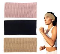UEAVOID Diademas Mujer Set de 3, 3 Colores - Cintas Pelo Antideslizantes, Suaves y Elásticas para Deporte, Yoga y Entrenamiento. Turbantes Absorbentes y Transpirables para Mujer