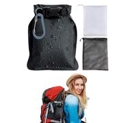 UEAVOID Jabonera de Viaje Set - 1 Bolsa Impermeable Negra + 2 Bolsas de Malla (Negra/Blanca) con Gancho. Secado Rápido y Anti Fugas para Ducha, Baño, Camping y Gimnasio.