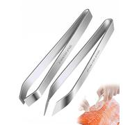 UEAVOID Pinzas Profesionales para Espinas de Pescado (2 Piezas) de Acero Inoxidable, Alicates de Cocina de Precisión para Salmón, Aves y Jamón