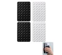 UEAVOID Ventosa Móvil, 4 Piezas Silicona Doble Cara (2 Negras, 2 Blancas), Fijación Anticaída Sin Taladrar Parabrisas. Agarre Firme Para Navegación GPS Y Seguridad Total Al Conducir.(10 * 6.5cm)
