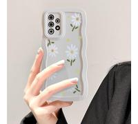 UEEBAI - Carcasa para Samsung Galaxy A52/A52S 4G/5G, Wave Frame Marguerite Funda de silicona líquida, funda de teléfono con diseño de Daisy flor antigolpes Bumper Cover Case para niñas y mujeres, flor