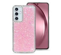 UEEBAI - Carcasa para Samsung Galaxy S21 FE 5G, silicona con purpurina, ultraligera y delgada, funda de teléfono con purpurina y diamante antigolpes, suave para niñas, color rosa