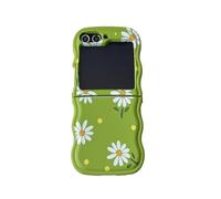 UEEBAI - Carcasa para Samsung Galaxy Z Flip 5/6 5G, Wave Frame Margarite Funda de silicona líquida, funda de teléfono con diseño de Daisy flor antigolpes Bumper Cover Case para niñas y mujeres, flor