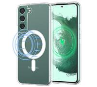 UEEBAI Funda de teléfono de Carga inalámbrica para Samsung Galaxy S22 Plus 5G, imanes incorporados compatibles con MagSafing Carga más rápida Resistente a Golpes y caídas Protectora - Transparente
