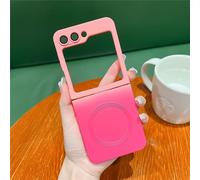 UEEBAI Funda magnética para Samsung Galaxy Z Flip 6 5G, funda de color neón degradado compatible con MagSafe, protector de lente de cámara integrado, bonita funda de teléfono para mujeres y niñas,