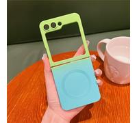 UEEBAI Funda magnética para Samsung Galaxy Z Flip 6 5G, funda de color neón degradado compatible con MagSafe, protector de lente de cámara integrado, bonita funda de teléfono para mujeres y niñas,