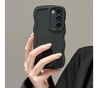 UEEBAI Funda para Samsung Galaxy S20 FE 5G, diseño de Ondas rizadas con Forma de Marco de Silicona Resistente a los Golpes, antiarañazos para Mujeres y niñas, Funda Delgada para teléfono - Negro