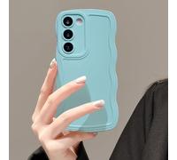 UEEBAI Funda para Samsung Galaxy S21 5G Wave Frame Funda para teléfono, bonito marco de onda, ajuste delgado, a prueba de golpes, funda suave y ondulada, funda de TPU antiarañazos - Verde menta