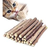 Ueerdand Palitos de hierba gatera orgánica, juguetes para masticar, planta natural, matatabi, vid, dientes de gato, juguete masticable, gatito (50 piezas)