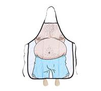 UEETEK Cocina cocina delantal novedad vientre loco hombre impreso delantal para cocinar barbacoa parrilla