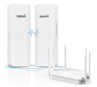 UeeVii Kit de enrutador de puente inalámbrico de doble banda | Puente WiFi de 2.4G 5.8G | Puente inalámbrico punto a punto de 5 km para extensor Starlink para granero/tienda | IP65 resistente a la