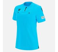 UEFA ÁRBITRO MUJER - CAMISETA MATCH DAY AZUL CLARO SS - FÚTBOL MACRON M21
