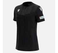 UEFA ÁRBITRO MUJER - CAMISETA MATCH DAY NEGRO SS - FÚTBOL MACRON M21