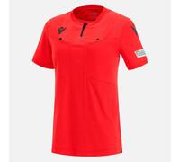 UEFA ÁRBITRO MUJER - CAMISETA MATCH DAY ROJO SS - FÚTBOL MACRON M21