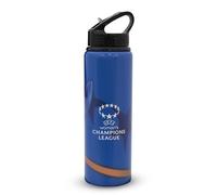 UEFA Botella de agua deportiva de la Liga de Campeones para mujer con pajilla, 750 ml, producto oficial de la UWCL, aluminio, diseño a prueba de fugas, sin BPA, producto oficial de la UWCL, regalo