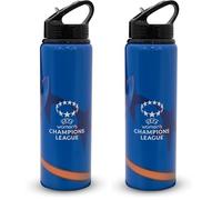 UEFA Botella de agua deportiva de la Liga de Campeones para mujer con pajilla, 750 ml, producto oficial de la UW luminio, diseño a prueba de fugas, sin BPA, producto oficial de la UWCL, regalo