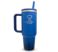 UEFA Botella térmica de la Liga de Campeones para mujer, de 1.13 L, con licencia oficial de la UWCL, con popote y asa integrados, taza de viaje aislada de doble pared, acero inoxidable, sin BPA