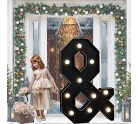 UEGFSIJRF Letras LED de Mosaico Negro Brillante de 1 Metro de Alto, números Gigantes Decorativos for marquesina, Ideal for Aniversarios, cumpleaños, Bodas y decoración DIY.(Letter and)