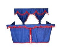 uego Completo de Cortinas para camión, Color Azul con borlas Rojas, adecuadas para DAF, Volvo, Scania, Man, Mercedes