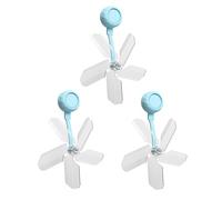 Uego de 3 Ventiladores de Aire Acondicionado, Deflectores de Aire Acondicionado Ajustables en 360°, con Soporte de Ventosa(Blue)