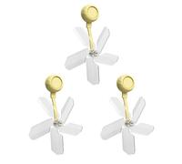 Uego de 3 Ventiladores de Aire Acondicionado, Deflectores de Aire Acondicionado Ajustables en 360°, con Soporte de Ventosa(Yellow)