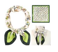 UEIOAVL Bufandas para mujer, 1 Pañuelo de seda para mujer cuadrado para el cuello y la cabeza, 70 x 70 cm, para todas las estaciones (verde)