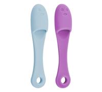 UEIOAVL Cepillos de limpieza facial manuales, 2 cepillos para la nariz dedales de silicona eliminación de puntos negros cepillo de limpieza suave exfoliación (púrpura, azul)