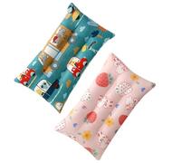 UEIOAVL Fundas de Almohadas para bebé, 2 Fundas de Almohada para niños de 30 x 50 cm Suaves y Transpirables, de Viaje con Estampado de Conejito y Coche Ideales para niños y niñas (Azul y Rosa)