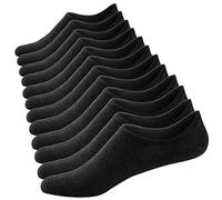 Ueither 3 o 6 Pares Calcetines Invisibles Mujer De Algodón Calcetines Cortos Elástco Con Silicona Antideslizante (36-43, Negro (6 Pares))