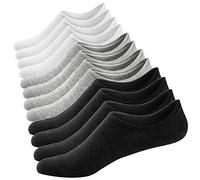Ueither 3 o 6 Pares Calcetines Invisibles Mujer De Algodón Calcetines Cortos Elástco Con Silicona Antideslizante (36-43, Negro/Blanco/Gris (2 Pares Cada))