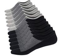 Ueither Calcetines Cortos Hombre Invisibles Respirable Calcetines tobilleros Algodón Antideslizantes (Negro/Gris (3 Pares Cada),44-48)