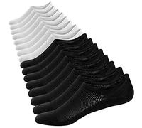 Ueither Calcetines Cortos Hombre Invisibles Respirable Calcetines tobilleros Algodón Antideslizantes (Style B- 4 * Negro + 4 * Blanco,44-48)