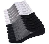 Ueither Calcetines Cortos Hombre Invisibles Respirable Calcetines tobilleros Algodón Antideslizantes (Negro/Blanco (3 Pares Cada),38-44)