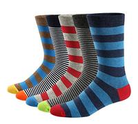 Ueither Calcetines Estampados Hombre Casuales Divertidos Calcetines altos de Colores con Algodón Fino (Color 8, 42-48)