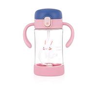 ÜneeQbaby Botella para bebés Active Plus con pajita flexible con 360º de movimiento con peso, a prueba de derrames, plástico Tritan sin BPA, abertura mediante un botón, 300 ml