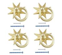 Uenhoy 4 pomos octogonales de estrella para gabinete, tiradores decorativos de estrella dorada para armario, cajón, armario, aparador, manijas creativas de un solo agujero con tornillos