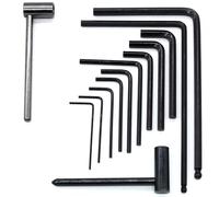 Uenhoy Juego de 13 llaves Allen para guitarra, llave de barra de armadura de extremo de bola de 4 mm y 5 mm y llave hexagonal de 7 mm y 8 mm, juego de llaves Allen de guitarra para ajuste de tornillo