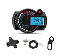 Uentakilómetros Para 12V Motocicleta Accesorios Universales Cuentakilómetros Digital Velocímetro Instrumento 7 Colores Salpicadero(Type N)