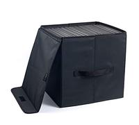 UENTIP Caja de almacenamiento de discos de vinilo para caja de discos de 12 pulgadas con capacidad para hasta 90 discos, paquete de 1-14 x 13 x 13 pulgadas, almacenamiento de discos LP para valiosa