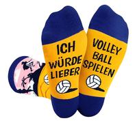 UEOTO Regalos divertidos para hombres Calcetines con frase en alemán "ICH WIRDE LOEBER Calcetines Divertidos Cumpleaños Navidad Regalos para Hombres Hermano Amigo, Voleibol., 40-48