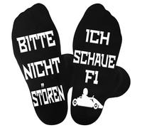 UEOTO Regalos para hombres Fórmula 1 Calcetines Calcetines con texto en alemán "Bitte Nicht Stören Ich schaue F1, Lustige Geburtstagsgeschenk Weihnachtsgeschenke für Männer Freunde Kleinigkeiten