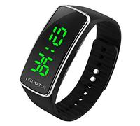 UEOTO Reloj Digital, 3 Bares, Impermeable para Deportes al Aire Libre, Reloj electrónico de Muñeca con retroiluminación LED para niños y Adolescentes - Negro