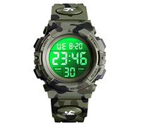 UEOTO Reloj Digital para niños, Resistente al Agua, Reloj Deportivo con despertador/cronómetro/12-24 Horas (Green)