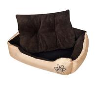 UERNGFTKM Cama para perros XXL resistente al agua en color beige y marrón de tela Oxford recubierta con base antideslizante, paredes laterales de apoyo y cojín grueso para perros y gatos