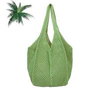 UERSUR Crochet Bag,crocheted beach bag for Women,Knitted Shoulder Bag, Summer Tote Bags,Hollowed Crochet Shoulder Bag for Travel,Holiday,Everyday,Office,Shopping, verde