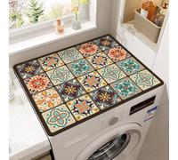 UERSUR Funda Lavadora Carga Superior,Protector Superior Lavadora y Secadora,Antideslizante,para Lavadora Microondas Refrigerador Universal 60x60cm (A)
