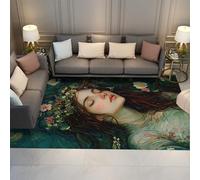 UERWOWELL 120x180cm Alfombra área Chica Durmiente y Estampado Corona Flores Alfombras Interiores Grandes para el Dormitorio Junto a la Cama Lavable Delgada Antideslizante Decoración clásica del hogar