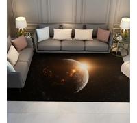 UERWOWELL Alfombra de área con temática Espacial 100x150cm Alfombras de Estampado de Planetas Brillantes y Cielo Estrellado cósmico decoración Fina y futurista para el Aula de Estudio
