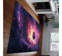 UERWOWELL Alfombra Estilo satélite 80x150cm Estampado de Planetas y cielos estrellados Estampado de Alfombrillas Finas Espacio cósmico Decoración para el hogar de Estudio Oficina Sala de Estudio