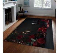 UERWOWELL Alfombra Fiesta navideña Rosa romántica Delicioso patrón Cereza alfombras Delgadas Antideslizantes para la Sala Estar Cocina Restaurante del Hotel 180x250cm